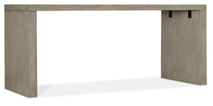 Hooker Furniture Linville Minimalist 60" Oak Desk In Smoked Mink Finish — Fully Finished Sides, Spacious Work Surface 6150-10952-85