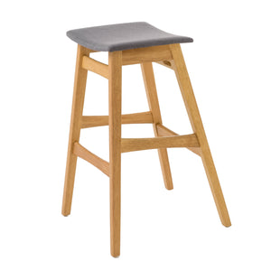 English Elm Christopher Knight Home® - Bar Stool - Mid-Century Modern Dark Grey Upholstered Seat With Stylish Wood Legs For Comfort & Elegance 58922.00OAK