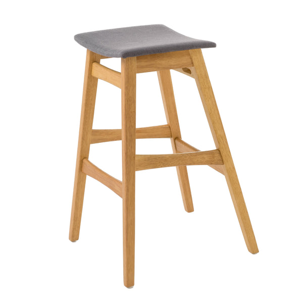 English Elm Christopher Knight Home® - Bar Stool - Mid-Century Modern Dark Grey Upholstered Seat With Stylish Wood Legs For Comfort & Elegance 58922.00OAK