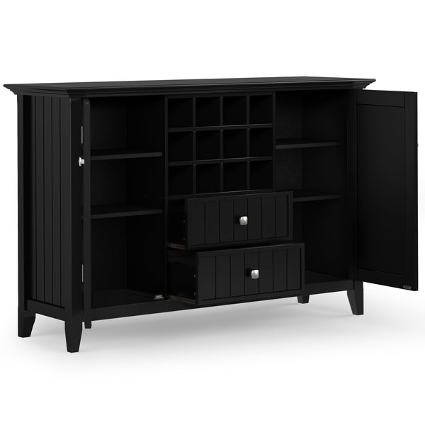 English Elm Bedford Sideboard Buffet With Wine Rack - Elegant Black Storage Solution For Dining & Living Spaces B136P158481