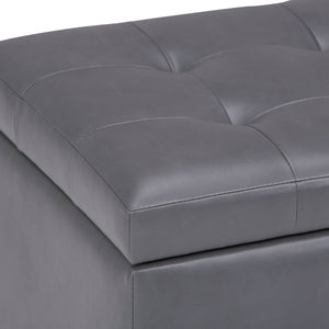 English Elm Cosmopolitan Storage Ottoman In Stone Grey - Stylish, Versatile Seating & Hidden Storage Solution B136P159772