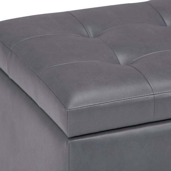 English Elm Cosmopolitan Storage Ottoman In Stone Grey - Stylish, Versatile Seating & Hidden Storage Solution B136P159772