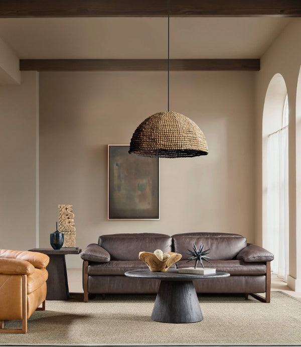 Hooker Furniture Jericho Semi-Aniline Leather Power Sofa With Sleigh Frame, Usb Port, Power Headrest, Oversized Comfort SS461-PH025-089