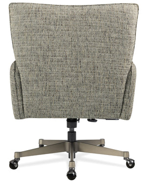 Hooker Furniture Quinn Polyester Upholstered Executive Office Chair with Swivel Tilt and Pewter Metal Base EC426-400