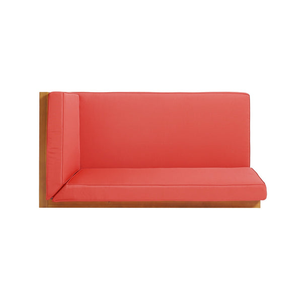 English Elm Christopher Knight Home® - Brava Stylish Right Corner Bench Set For Indoor/Outdoor, Solid Acacia Wood With Water-Resistant Cushions 57968.00RED2