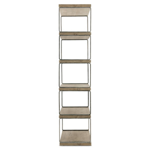 Bernhardt Bernhardt Tribeca Etagere With Aurum Wood Shelves & Barlow Steel Frame — Modern Rustic Open Display 333812