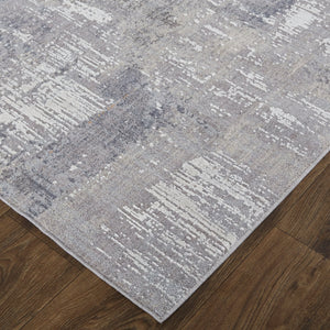 Feizy Rugs Lennon Abstract Distressed Rug - Durable Polyester & Polypropylene For Sophisticated Home Décor Taupe,Tan,Blue Polyester,Polypropylene Len39g1fgrybluc00