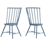 Homelegance By Top-Line Maverick High Back Windsor Classic Dining Chairs (Set of 2) Blue Engineered Wood