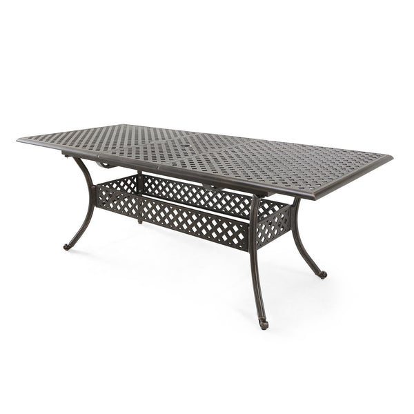 English Elm Christopher Knight Home® - ABIGAIL Outdoor Expandable Dining Table - Natural Acacia Top, Weather-Resistant Aluminum & Iron Base 60703.00