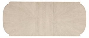 Hooker Furniture Nouveau Chic Rectangle Dining Table With Sandstone Oak Veneer, Scalloped Ends & 22" Leaf For 6–8 6500-75200-80