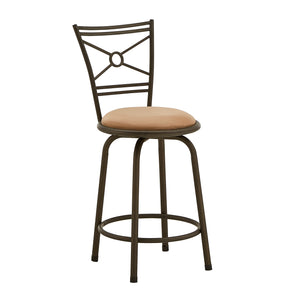 Homelegance By Top-Line Donaghy Circular Center Criss Cross Back Adjustable Stools (Set of 3) Bronze Engineered Wood