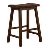 Homelegance By Top-Line Barrett Saddle Seat Counter Height Backless Stools (Set of 2) Brown Rubberwood