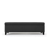 Hearth and Haven Xenon Fabric Upholstered Storage Bench with Birch Wood Legs, Dark Grey 73766.00FDGRY