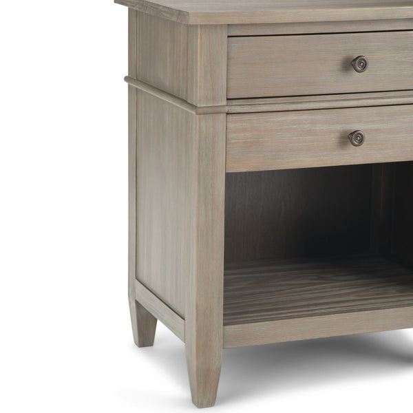 English Elm Carlton Handcrafted Distressed Grey Bedside Table - Vintage Charm With Dual Storage Drawers & Style B136P158140