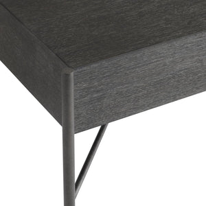 Bernhardt Bernhardt Outline Cocktail Table — Wire‑Brushed Kohl Oak Top With Atra Steel X-Stretcher, Airy Modern Centerpiece 360016
