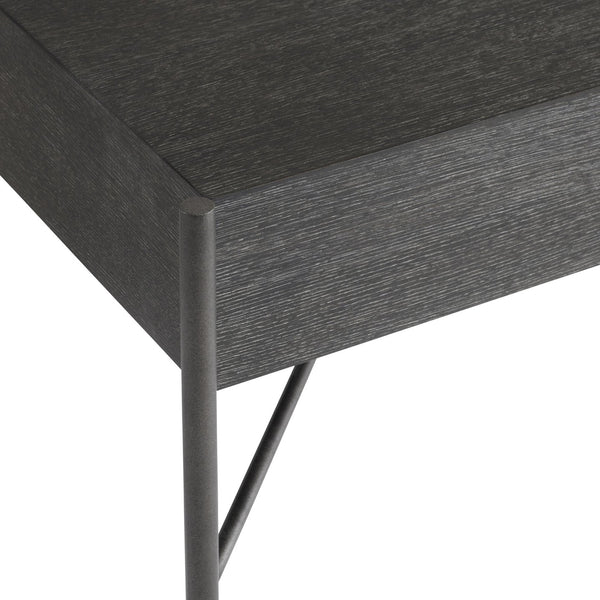 Bernhardt Bernhardt Outline Cocktail Table — Wire‑Brushed Kohl Oak Top With Atra Steel X-Stretcher, Airy Modern Centerpiece 360016