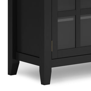 English Elm Artisan Solid Wood Sideboard Buffet: Elegant Black Finish, Ample Storage & Timeless Design For Home B136P158388