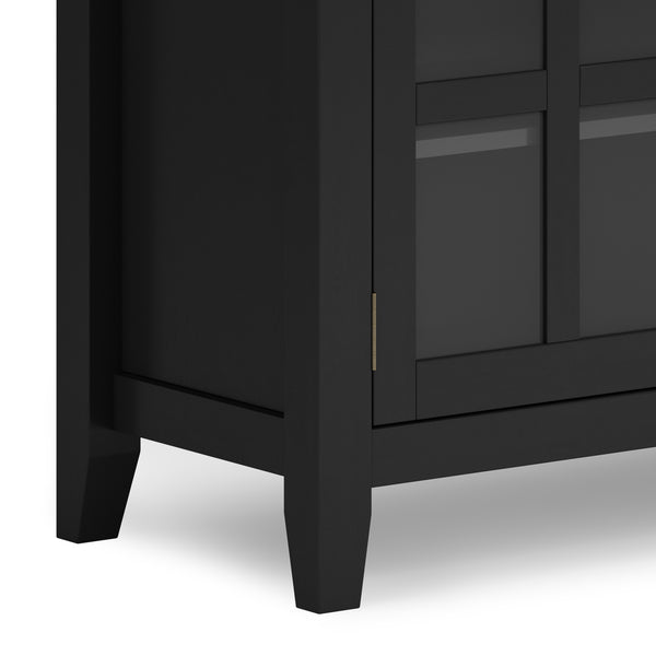 English Elm Artisan Solid Wood Sideboard Buffet: Elegant Black Finish, Ample Storage & Timeless Design For Home B136P158388