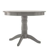 Homelegance By Top-Line Lorren Round Pedestal Base Dining Table Grey Rubberwood