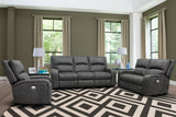 Parker House Parker Living Polaris - Slate Power Reclining Sofa Loveseat and Recliner Slate 100% Polyester (W) MPOL-321PH-SLA