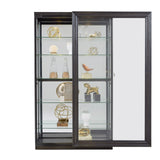 Framed Sliding Door 5 Shelf Curio Cabinet in Dark Brown Brown P021553 Pulaski Furniture