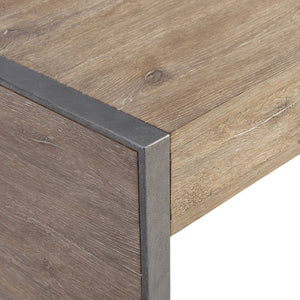 Bernhardt Bernhardt Tribeca Desk With Distressed Aurum Oak Top, Barlow Steel Frame, Center Drawer & Glides D33510