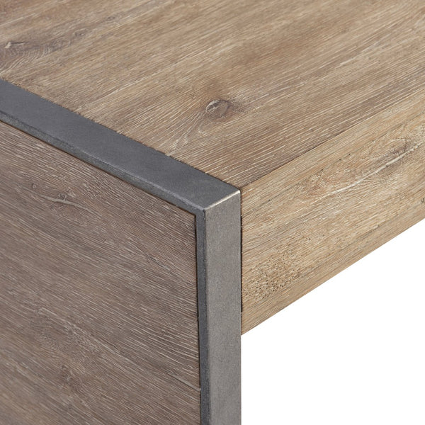 Bernhardt Bernhardt Tribeca Desk With Distressed Aurum Oak Top, Barlow Steel Frame, Center Drawer & Glides D33510