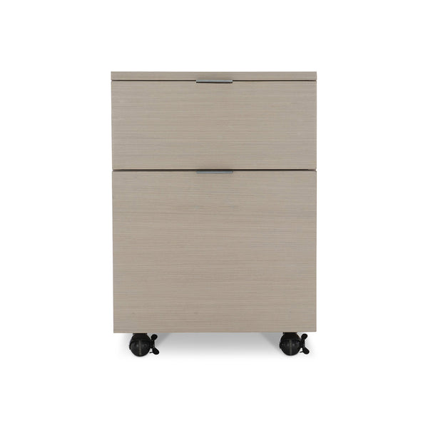 Bernhardt Bernhardt Transitional Paloma 2-Drawer File Cabinet In Linear Grey Wood-Grain With Casters, Sleek Storage (96) D13505