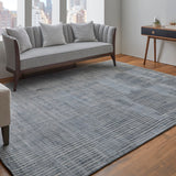 Feizy Rugs Eastfield Viscose/Wool Hand Woven Casual Rug Blue/Ivory/Gray 4' x 6'