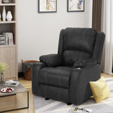 Christopher Knight Home® - Noble House - Sarina Traditional Black Leather Recliner with Steel Cup Holders