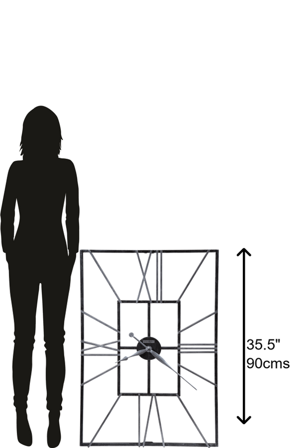 Hekman Furniture 625593 Oversized Park Slope Wall Clock - Bold Iron Design With Aged Roman Numerals For Modern Spaces Metal Park Slope Wall Clock 625593