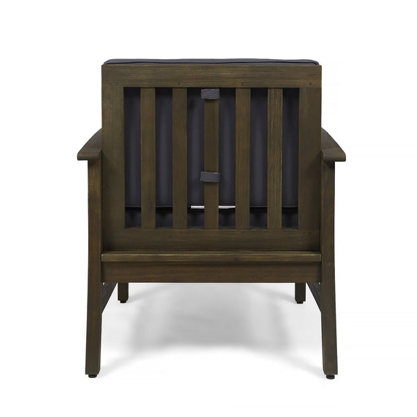 English Elm Perla Solid Acacia Outdoor Club Chair Slatted Hardwood Frame Resort Patio Seat 61442.00GDGRY-61442.00GDGRY