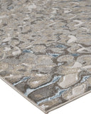 Feizy Rugs Azure Polyester/Polypropylene Machine Made Industrial Rug Blue/Silver/Gray 9'-2" x 12'