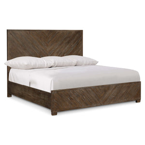 Bernhardt Bernhardt Fuller King Panel Bed In Sable Brown Distressed Pine — Retro 70S Modern Minimalist Centerpiece K1393