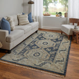 Feizy Rugs Fillmore Wool Hand Knotted Classic Rug Blue/Ivory 5' x 8'