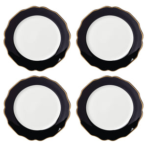 Lenox Contempo Luxe Black Dinner Plates, Set of 4 White, WHITE PORCELAIN 896842