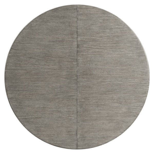 Bernhardt Bernhardt Monolith Round Dining Table With Faux-Stone Pedestal, Wire-Brushed Oak Top, 60" (Extensible) K2130