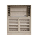 Modern Sliding Door Wine Bar Gray with Light Wood P021777 Pulaski Furniture