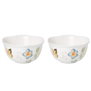 Lenox Butterfly Meadow 2-Piece Dessert Bowl Set Blue, WHITE PORCELAIN 890914