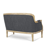 Christopher Knight Home® - Noble House - Trask French Country Fabric Upholstered Loveseat, Charcoal and Natural