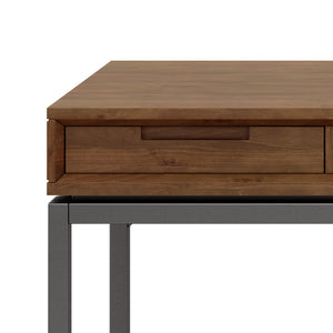 English Elm Banting Mid-Century Desk In Medium Saddle Brown - Stylish Storage With Modern Industrial Flair B136P158457