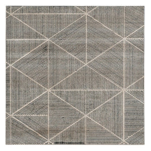 Hooker Furniture Commerce Travertine Side Table With Screen-Printed Diamond Top And Black Metal Base, 16"X16" 7228-50639-00