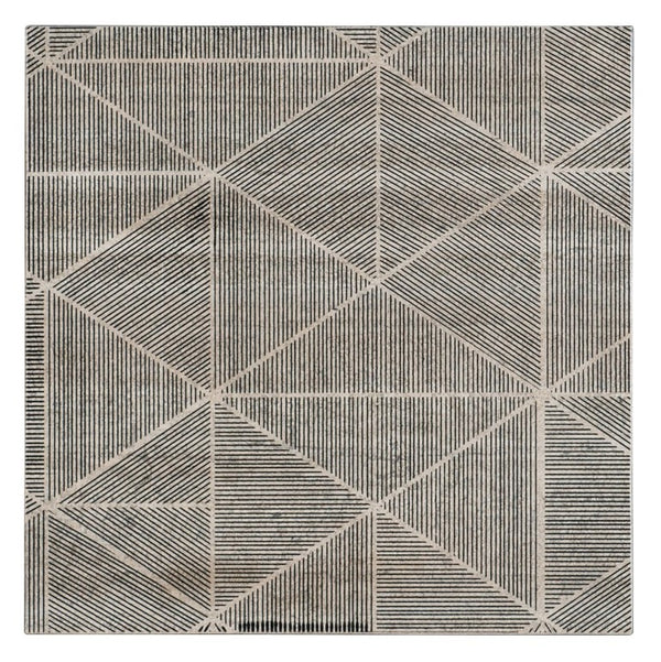 Hooker Furniture Commerce Travertine Side Table With Screen-Printed Diamond Top And Black Metal Base, 16"X16" 7228-50639-00