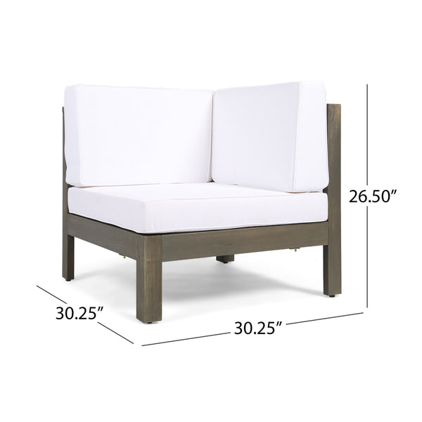 English Elm Christopher Knight Home® - Oana Corner Chair - Modern Acacia Wood Frame, Water-Resistant Cushions For Stylish Indoor/Outdoor Use 64495.00WHI
