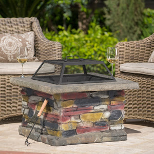 Christopher Knight Home® - Noble House - Corporal Natural Stone Square Fire Pit