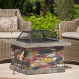 Christopher Knight Home® - Noble House - Corporal Natural Stone Square Fire Pit