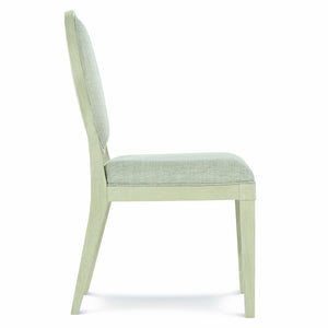 Bernhardt Bernhardt East Hampton Oval Back Side Chair In Muted Gray Upholstery, Cerused Linen Ash Finish 395561