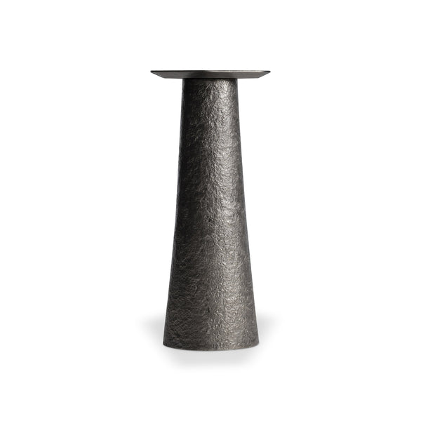 Bernhardt Bernhardt Lark Cast Aluminum Accent Table In Graphite Finish — Conical Base, Cantilevered Five‑Sided Top, Compact Modern Sculpture (23"H) 347421G