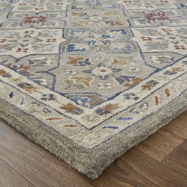 Feizy Rugs Rylan Hand-tufted Wool Floral Rug - Elegant Transitional Design With Vivid Colors And Vines Taupe,Ivory,Red Wool Ryl8638fgrymltc00