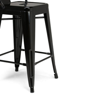 English Elm Rayne 24" Metal Counter Height Stool Set Of 4 - Stylish Black Industrial Seating For Home & Bar B136P159486-GIGA